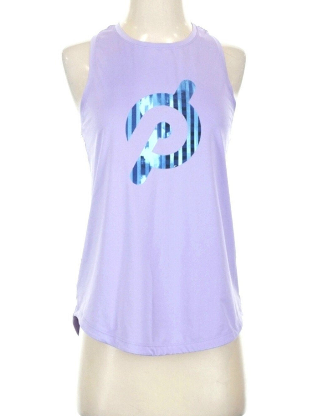 Peloton Lavender Performance Racerback Tank Top with Blue Logo - Picture 3 of 5